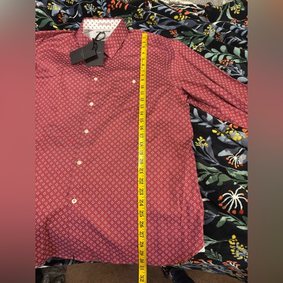 Ted Baker NWT Maroon Patterned Casual Shirt - Picture 6 of 14